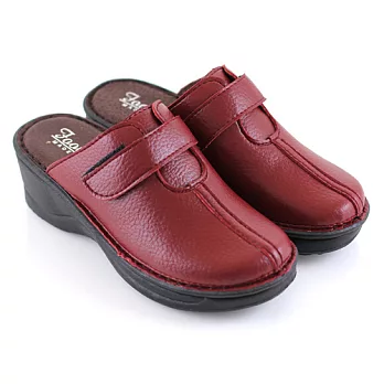 ◤Green Phoenix◥簡約舒適魔鬼氈前包後空拖鞋37紅色