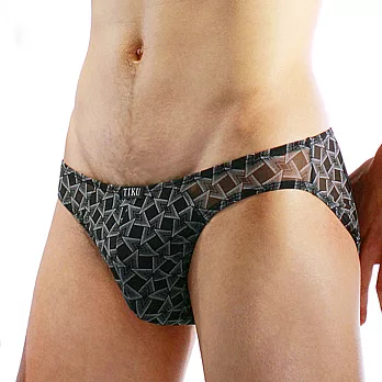 TIKU 梯酷 ~ 立體半透明網料 猛男呼吸性感三角內褲-黑 (CN1177) M半透明黑