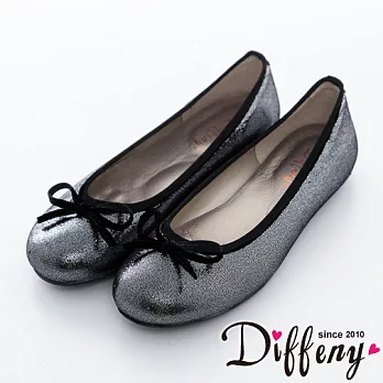 Diffeny 台灣製造 簡約百搭蝴蝶結豆豆底娃娃鞋-灰 225