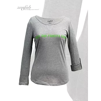『zenfab有機棉衣著』經典環保意識T恤S麻灰