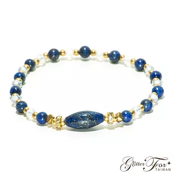 【Glitterfor 手工串珠/手鍊】湛藍的海。天然石黃銅手鍊