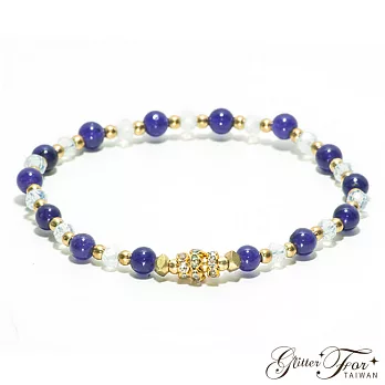 【Glitterfor 手工串珠/手鍊】紫羅蘭。天然石黃銅手鍊