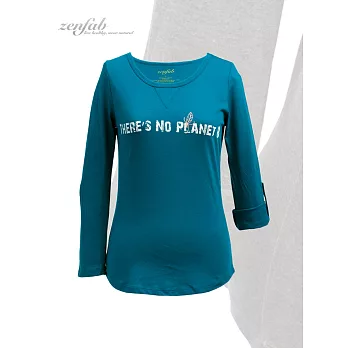 『zenfab有機棉衣著』經典環保意識T恤S湖水藍