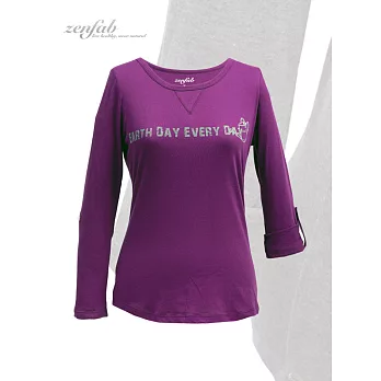 『zenfab有機棉衣著』經典環保意識T恤S深紫