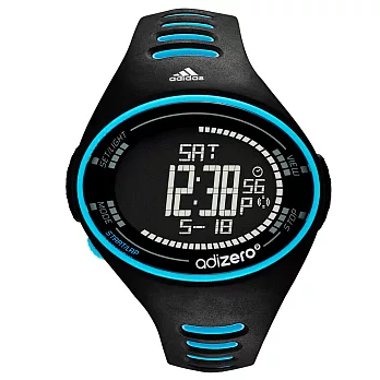 adidas adizero 奔馳青春潮流數位腕錶-黑x藍