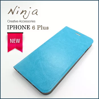 【東京御用Ninja】iPhone 6 Plus (5.5吋)經典瘋馬紋保護皮套(藍色)