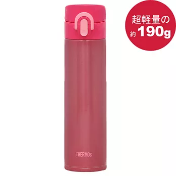 THERMOS膳魔師 超輕量不鏽鋼真空保溫杯保溫瓶400ml-粉色(JNI-400)