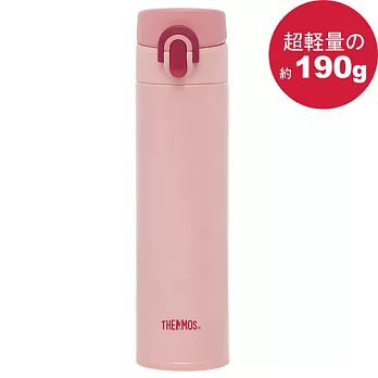 THERMOS膳魔師 超輕量不鏽鋼真空保溫杯保溫瓶400ml-粉桃色(JNI-400)
