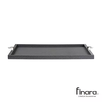 finara費納拉-豪宅款方型五金皮革托盤(75X75)-(北歐生活)