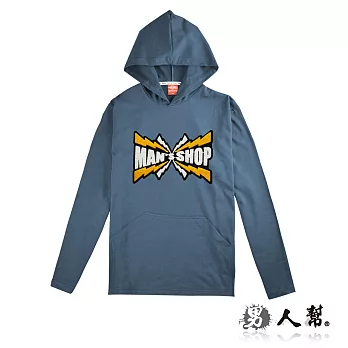 【男人幫】T5654*【閃電MAN S SHOP長袖連帽T恤 】深藍色M號