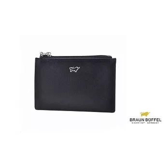【BRAUN BUFFEL.德國小金牛】MACHT-L繽紛馬毛系列卡片零錢包-經典黑