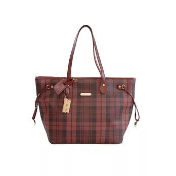 WORLD POLO 世界保羅‧紅格束口肩背托特包(中)