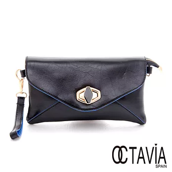 OCTAVIA 8 - 愛的信封包 十字轉釦斜背手拿包 - 純黑純黑