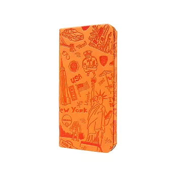 Ozaki O!Coat TraveliPhone6 4.7寸側翻式附卡槽保護皮套-紐約 (橘色)