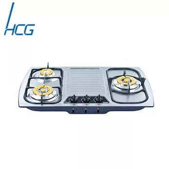 和成 GS-303 檯面式三口瓦斯爐桶裝瓦斯-不鏽鋼