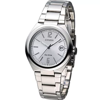 CITIZEN 星辰 Eco-Drive 俐落大方 時尚腕錶 FE6020-56A銀色
