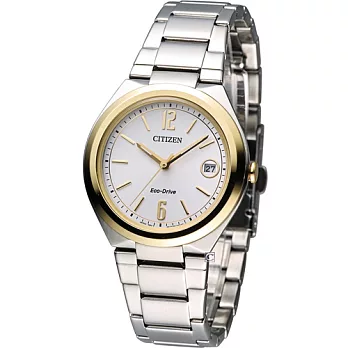 CITIZEN 星辰 Eco-Drive 俐落大方 時尚腕錶 FE6024-55A金色