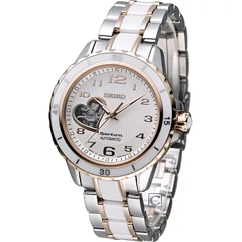 SEIKO Sportura 精工怦然心動機械仕女腕錶 4R38-00T0P SSA884J1玫瑰金色