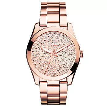 FOSSIL 時尚米蘭晶鑽腕錶-玫瑰金