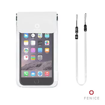 FENICE 萬用防水袋iPhone6(4.7吋/5.5吋)共用手機與小物皆可置放白色