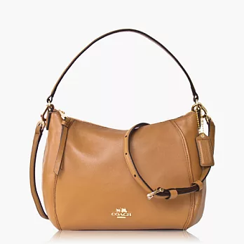 COACH 高質感皮革肩背兩用包(小款)_咖啡