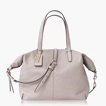 COACH 高質感荔枝紋皮革肩背/斜背兩用包_灰色