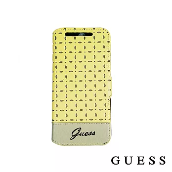 GUESS GIANINA 窗花系列皮套 M8(藍、黑、黃)黃色