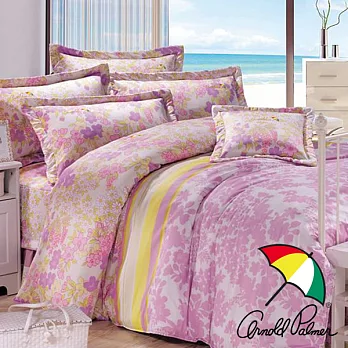 【Arnold Palmer雨傘】迷草醉月(粉)-頂級精梳純棉床罩雙人七件組