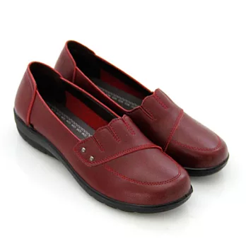 ◤Green Phoenix◥輕量舒適休閒楔型包鞋36紅色