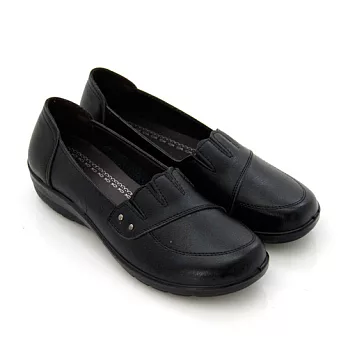 ◤Green Phoenix◥輕量舒適休閒楔型包鞋36黑色