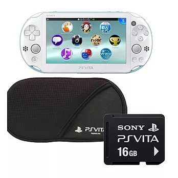 【限量優惠】PS Vita (PCH-2007) 主機+16G記憶卡+原廠授權保護貼/避震袋淺藍/白