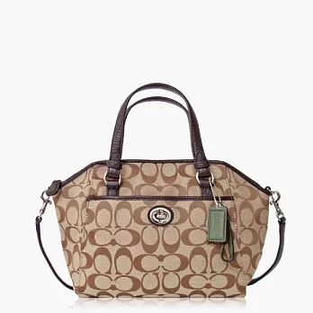 COACH 輕便型織布肩背/斜背兩用包(小款)_卡其咖