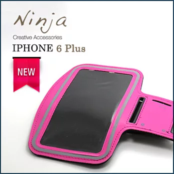 【東京御用Ninja】iPhone 6 Plus經典款(5.5吋)運動型手機臂帶保護套(桃紅色)