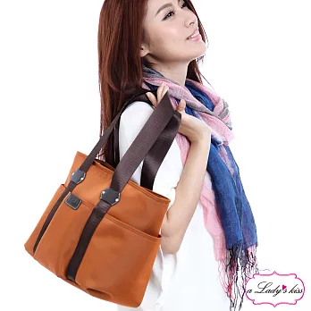 【a Lady ’s真皮】牛津優雅四口袋托特包(彩橘)