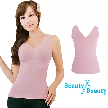【Beauty x Beauty】美型纖體塑身/V領背心_180D機能款(粉紅色)