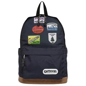 OUTDOOR 街頭塗鴉美式布章後背包-藍