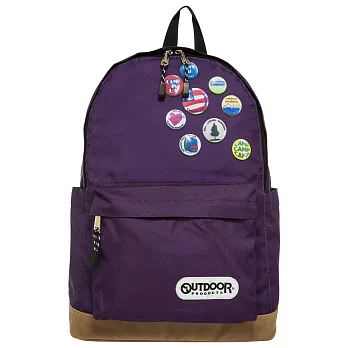 OUTDOOR 街頭塗鴉美式胸章後背包-紫