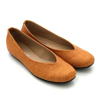 ◤Green Phoenix◥簡約休閒豹紋平底鞋35棕色