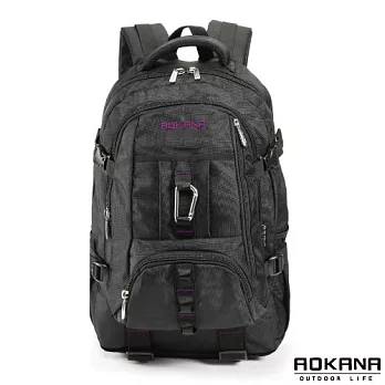 AOKANA奧卡納 台灣釦具 輕量防潑水護脊紓壓機能後背包 (紫/黑) 68-073