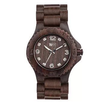 WEWOOD義大利時尚木頭腕錶 水鑽系列DenebChocolate