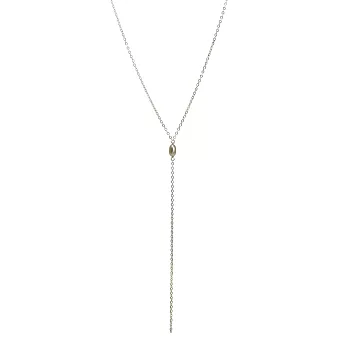 Dogeared 橢圓珍珠 rice pearl Y necklace 銀色Y字鍊附原廠盒