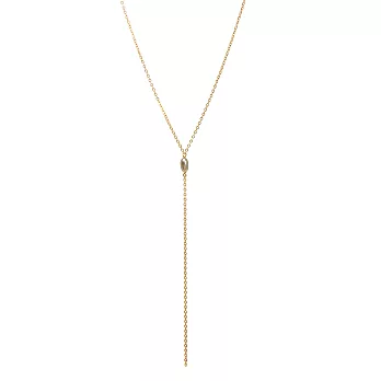 Dogeared 橢圓珍珠 rice pearl Y necklace 金色Y字鍊附原廠盒