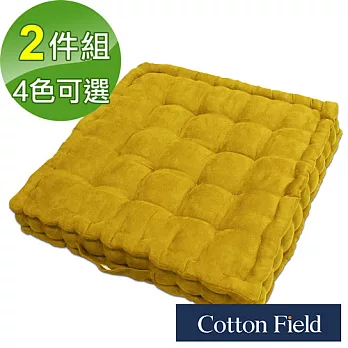 棉花田【摩登】仿麂皮立體胖胖墊-金黃色(二件組)