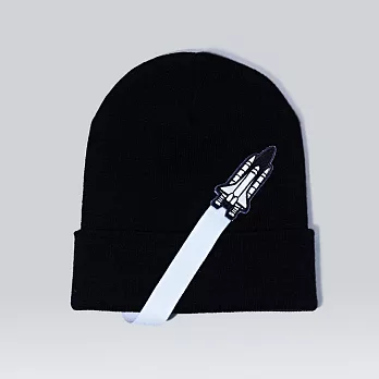 【摩達客】韓國進口設計品牌DBSW黑色毛帽毛線帽無太空梭環繞