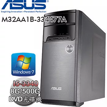 ASUS華碩 M32AA1B Intel i5-3340 四核心 win7電腦(M32AA1B-334477A)黑