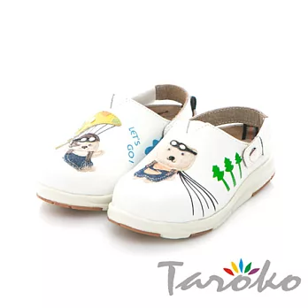 Taroko快樂熊麻吉超輕量兩用休閒鞋-經典白兒童款23經典白