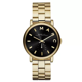 MARC By Marc Jacobs 媛媚新穎風格時尚腕錶-黑x金
