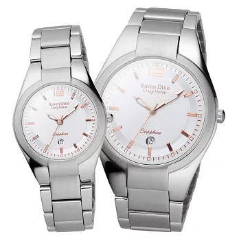 Roven Dino羅梵迪諾 淬煉洗滌質感日期對錶-銀金