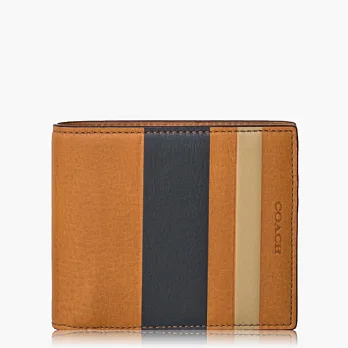 COACH Men’s Accessories 高級皮革對摺式短夾_褐色