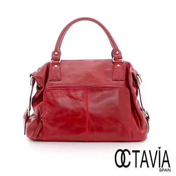 【Octavia 8 真皮】女人大大 雙層波士頓大肩包 - CHERRY紅CHERRY紅